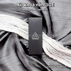 Xịt khoá nền, cố định lớp trang điểm mịn lì, không nhũ 3CE Makeup Fixer Mist 100ml - Hàn Quốc