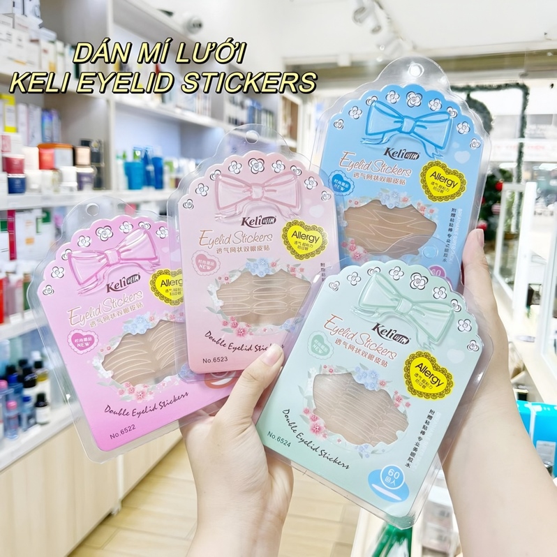 [ 60 miếng ] Miếng dán mí lưới Keli Eyelid Stickers + kèm keo dán