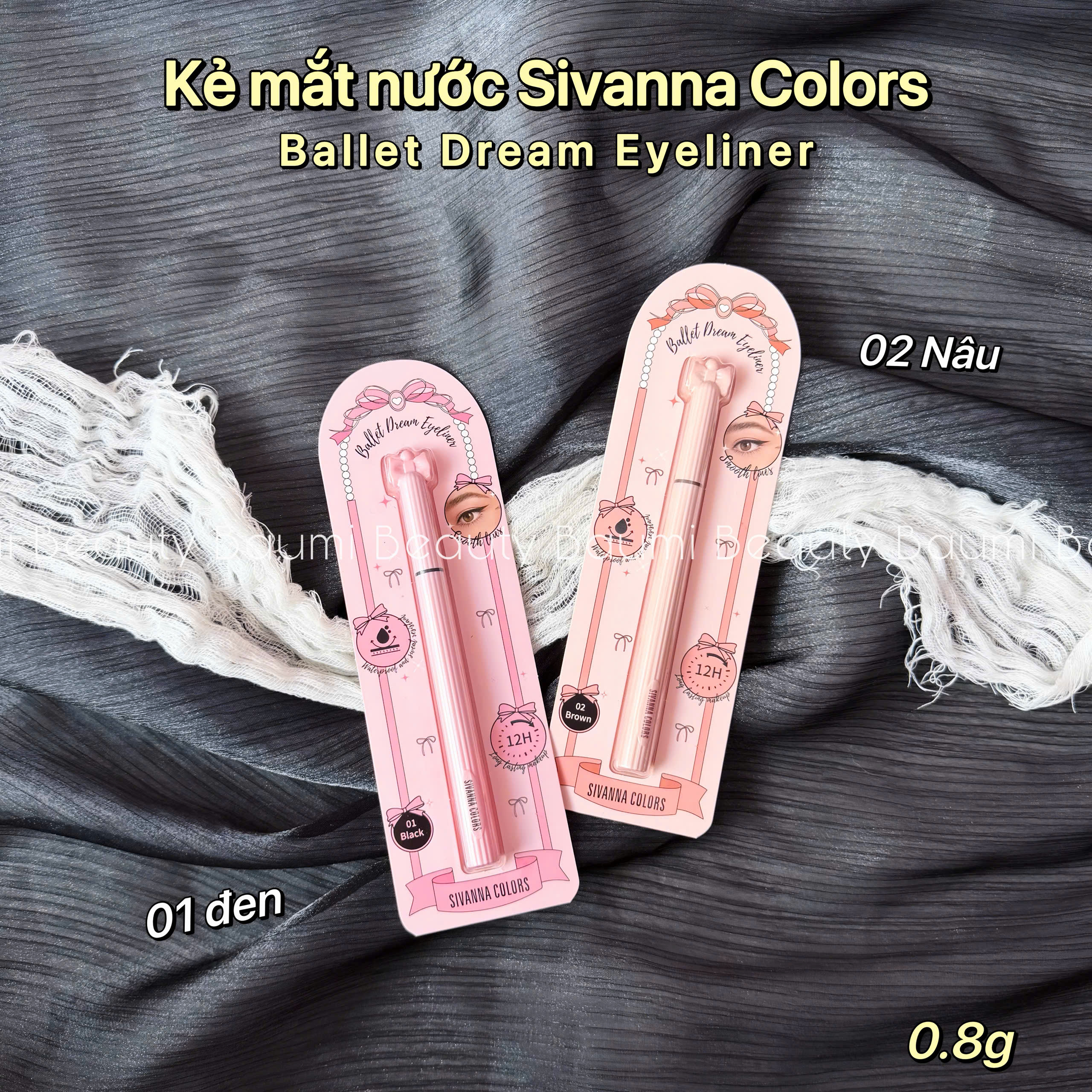 Eyeliner/ Kẻ mắt nước lâu trôi, nét mảnh, kháng nước Sivanna Colors Ballet Dream 0.8g - Thái Lan
