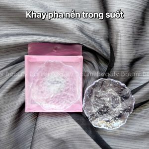 Khay/ dĩa vân nước trong suốt loại 1 pha nền, phấn phủ ,pha màu