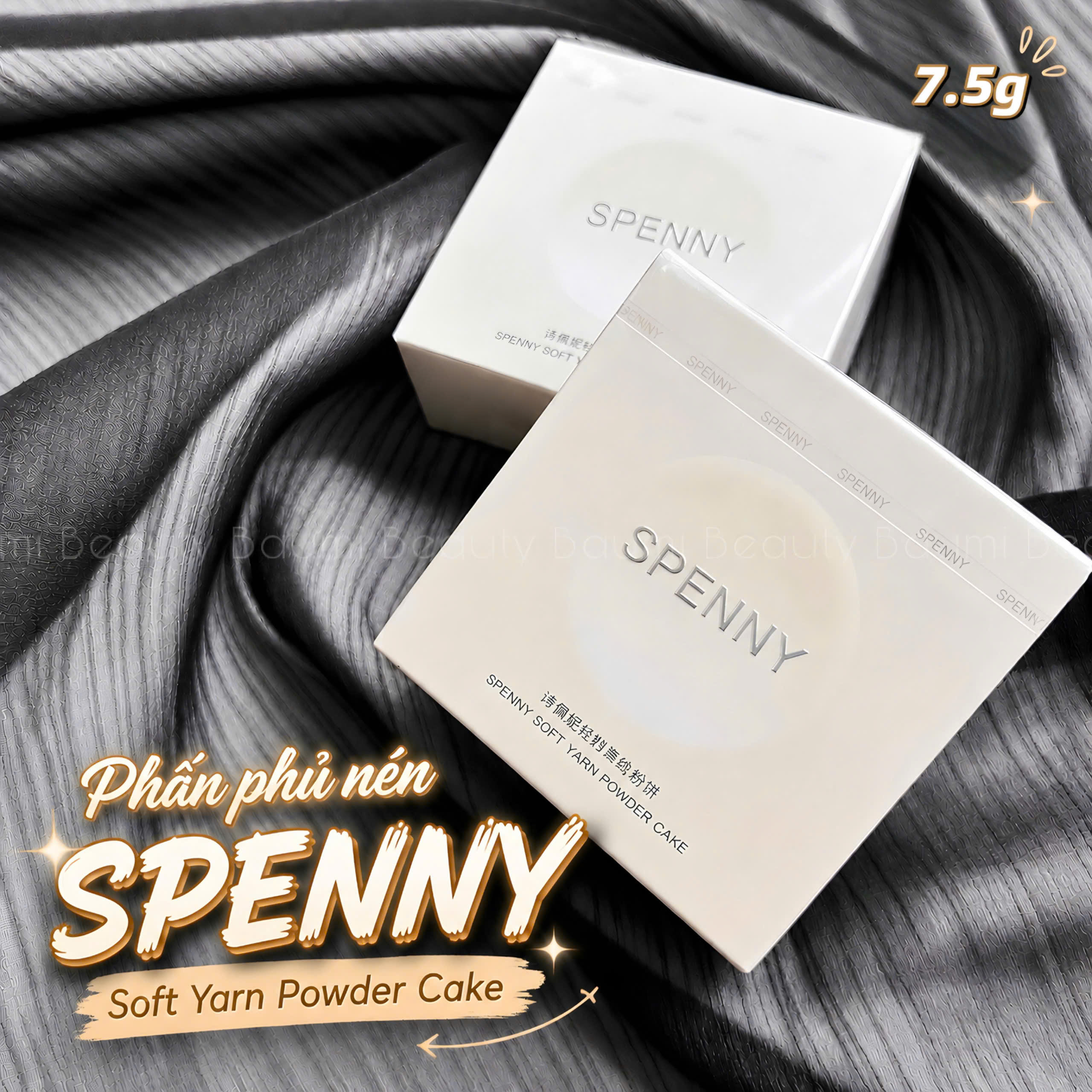 Phấn phủ nén mềm mịn, kiềm dầu Spenny Soft Yarn Powder Cake 7.5g