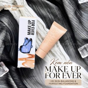 [Tuýp Minisize] Kem nền kiềm dầu, mỏng nhẹ, lâu trôi, Make Up For Ever HD Skin-Balancing & Perfecting Foundation 5ml - Pháp #100C, da sáng, tone lạnh